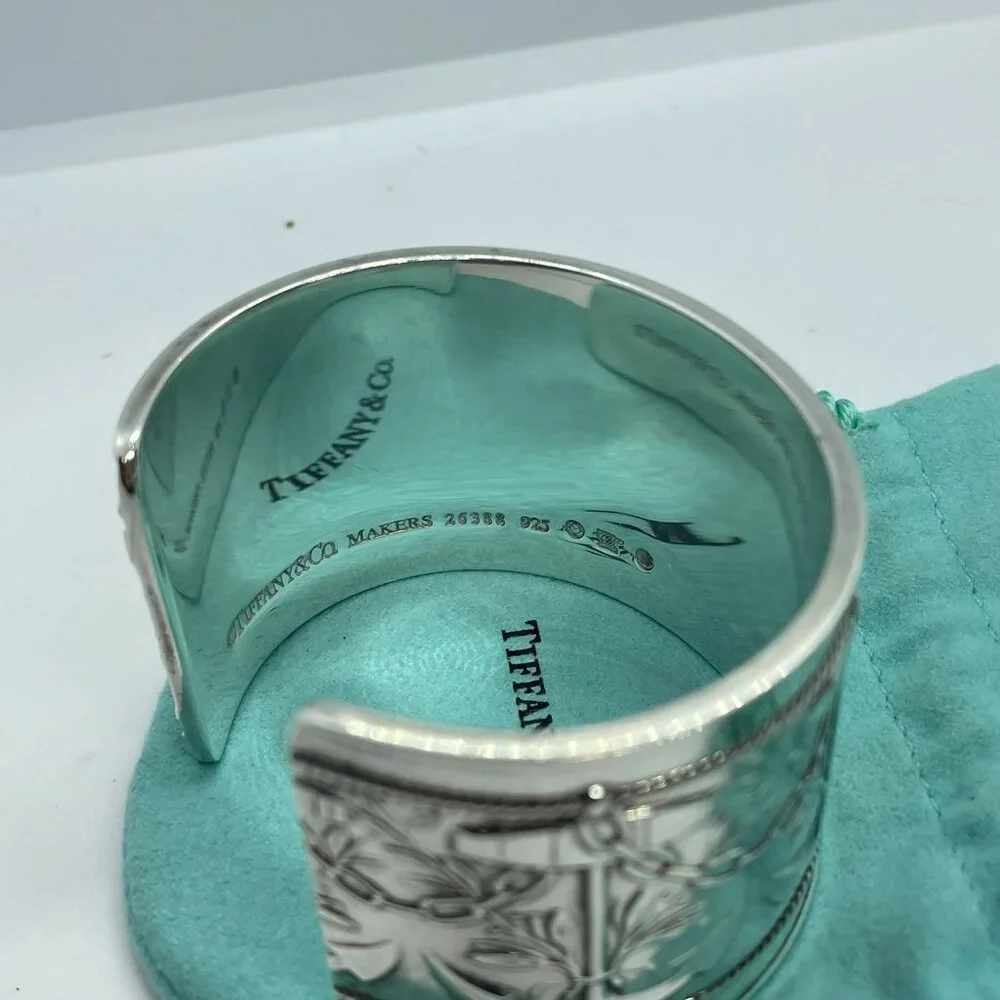 Vintage Tiffany & Co. Makers Anchor Motif Cuff Bracelet Sterling Silver 6.25" - Picture 7 of 16
